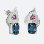 BANYU Leaf Earrings with Gemstones