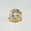 CAHYA Handcarved Botanical Cocktail Ring with Cushion Cut Gemstone